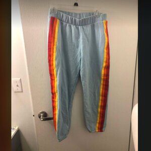 Wesley Womens Jones Jogger Side Rainbow Sweatpants Sz S